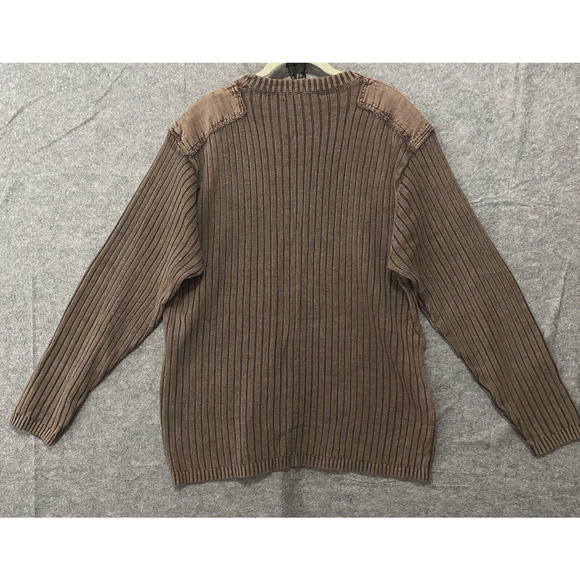 Xtreme Extreme Gear XG Ribbed Sweater Mens XL Brown Shoulder Patch Y2K Skate VTG - Picture 2 of 6